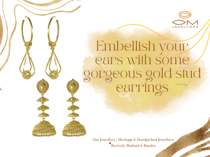 Elevate Your Style with Stunning Gold Stud Earrings – Om Jewellers