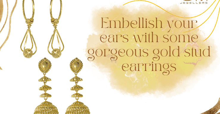 Embellish your ears with some gorgeous gold stud earrings