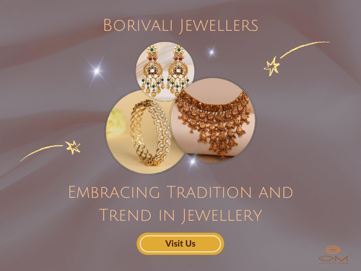 A captivating image showcasing the evolution of jewellery craftsmanship, featuring a blend of traditional and trendy pieces from Borivali Jewellers' collections.